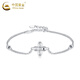 China Gold (CHINA GOLD) four-leaf clover bracelet pt950 platinum new plain chain for women's Valentine's Day birthday gift for girlfriend and wife four-leaf clover platinum bracelet about 2.8g + heart-beating gift box