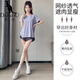 袋鼠（DaiShu）跑步运动套装女夏季2025新款晨跑服速干健身衣宽松瑜伽服t恤短裤 套装/绿色+绿色 L 选码参考胸围腰围
