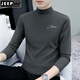 JEEP SPIRIT men's mid-turtleneck top cotton youth autumn clothes long-sleeved T-shirt new spring and autumn base shirt mid-collar slim fit inner t black C6187 mid-collar M 85-115Jin [Jin equals 0.5 kg]