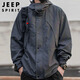 JEEP SPIRIT Jeep jacket men's autumn and winter Korean style top loose hooded assault jacket men's gray 2XL
