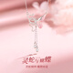 Lao Feng Xiang Spiritual Snake and Butterfly Dance sterling silver necklace for women, light luxury high-end jewelry, wedding anniversary gift for girlfriend and wife, next day delivery - Pure Silver Spiritual Snake and Butterfly Dance Necklace
