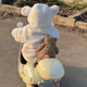 
Yuanyouling winter fur coat baby girl cute thickened jacket fashionable warm hooded mid-length fur coat milk Fufu little white bear * plus velvet thickened warm match 80 (recommended height 65CM-75CM)