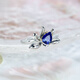 COASZE sapphire droplet G18K ring 1 carat diamond lotus female Maldives blue tail ring 18K gold blue 1.3 carat sapphire (No. 14)