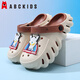 ABC Kids Children's Slippers Summer Boys Sandales Ultraman Hole Chaussures Cartoon Beach Chaussures 8595 Kaki Brown 30-31