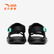 ANTA children's sandals, boys' shoes, 2026 summer new style, arch cross-sea Velcro outdoor beach shoes, one-leg black/raccoon green-1 34 size