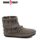 
MINNETONKA mini Thangka tassel boots for women European and American style button decoration women's boots 691T-GRY-Gray 36