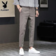 Playboy (Playboy) Casual Hosen Herren kleine Hosen 2025 Frühling neuer Trend Baumwolle schlanke Füße Hosen Männer 1502 Schwarz [Kronenhose] 30 [116-120jin [Jin gleich 0,5 kg]]