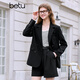 Betu Women's 2025 Spring New Suit Versatile Fashion Commuting Casual Suit Jacket Women 2502T55 Black M