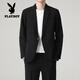 Playboy (PLAYBOY) non-iron shoulder pad small suit men's jacket spring and autumn Korean style loose business style casual suit top black M