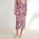 Ep Yaying Blue Label Series 丨 Cortado Tie-Dye de mariposa pintada a mano Peony Slit Skirt Shopping Mall mismo modelo 3523A Purple L