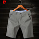 Pierre Cardin Stretch Casual Shorts für Jungen in Sommerdünngürteln, Baumwollhosen, Männerschlankhosen, mittlere Hose, leichter Khaki-9909 33 (130-145jin [Jin entspricht etwa 0,5 kg]))