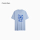 Calvin KleinJeans25春夏男士休闲通勤ck字母印花纯棉针织短袖T恤4RB832G CDN-海天蓝 L