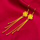 GRAYCEWODY Old Phoenix 999 Gold Rose Earrings Women's 24K Pure Gold Long Tassel Earrings Middle-aged Earrings 0.01g Old Phoenix Gold Store Style Rose Flower Earrings