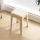 Yianda stool modern simple home living room stackable plastic dining stool cream style thickened soft bag dressing table makeup stool milky white single handle