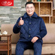 Langsha pajamas men's huge thick handsome home three-layer cotton jacket thickened plus velvet middle-aged and elderly people gray dad grandfather old man 9921 royal blue L [100-125Jin[Jin equals 0.5 kg]] three-layer thickened