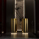 Neue Chinese-Stahl-Stahl-Säulenbecken-Villa-Badezimmer-Säulen-Waschbecken Zylindrisches Basin integriertes bodenbestandes Waschwassin Golden 3883 Quadratmustern-Zylindrische Becken