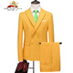 Scarecrow (MEXICAN) red double-breasted suit suit men's large size business casual formal suit jacket performance dress two-piece set white two-piece suit + trousers 2XL 140155Jin Jin equals 0.5 kg