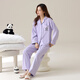 Pareja pijama de algodón puro para mujeres con otoño e invierno con almohadillas en el pecho, mangas largas de panda, nuevos artículos de estilo de año nuevo, gran tamaño, se pueden usar ropa para el hogar 16803 lavanda de mujer [otoño e invierno en espesas] 2xl 140-160Jin [Jin equivale a 0.5 kg]