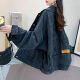 Comandante Bear Smoke Gray Denim Chaqueta Femenina Corea Corea Lo suelta Chaqueta de mujer de gran tamaño ropa de mezclilla Top XWR9929# Smoke Gray 10xl S Recomendado 80-100Jin [Jin iguala 0.5 kg]