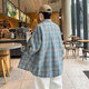 Amerikanisches langärmeliges Hemd für Jungen Frühling und Sommer Lose Revers Plaid-Hemd Retro Trendy Casual Vielseitige Jacke für Männer Cryz687 Red L