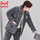 Catman (miiow) pyjamas hommes en automne et hiver à trois couches de corail épaissis en velours de coton en coton de coton de coton de coton de maison chaude style hiver C9902 Blue Men [Velvet de lait] l 3 couches x (125 Jin [Jin équivaut à 0,5 kg]) à trois couches épaisses