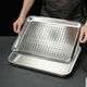 Pick up cat stainless steel leaking tray rectangular tea tray household dumpling draining tray leaking tray filter leaking draining tray punching tray 60*40*2 + draining tray 7cm