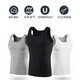 [100% pure cotton] Men's vest sports hurdle I-shaped vest men's fitness elastic sleeveless T-shirt men's sweatshirt white + gray two-piece 2XL weight [140-165Jin[Jin equals 0.5 kg]]