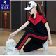 
Woodpecker sportswear suit men and women 2025 spring, autumn and winter new Korean version large-size student class uniform cotton casual running two-piece set yellow 9928 two-piece set long sleeve S