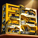 Children's alloy excavator toy boy mixer bulldozer hook crane car engineering vehicle set 1-3 years old 4 upgraded extra large size 9 alloy engineering vehicles A type + 6