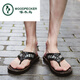
Woodpecker brand flip flops men 2022 summer men's slippers genuine leather sandals trendy non-slip outdoor sandals outside the beach 16886 black and red 38