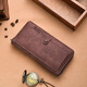 Tenggexiang portefeuille pour portefeuille pour portefeuille long portefeuille sac d'identité de grande capacité portefeuille multicard portefeuille cadeau de la fête des pères marron foncé