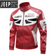 JEEP SPIRIT2025新款男士痞帅机车赛车服摩托车骑行PU皮夹克春秋防风皮衣外套 黑色【688】 2XL 【165-185斤】