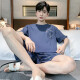 2025 Nuevo pijama de algodón de verano para hombres con algodón delgado de algodón corto traje para adolescentes ropa casual casual se puede usar fuera de HDE9929 XL XXL