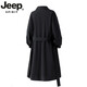 JEEP SPIRIT light luxury high-end German mid-length windbreaker men's British style casual over-the-knee coat jacket men's casual new product black 2XL recommended weight 160-180Jin Jin equals 0.5 kg