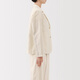 MUJI (MUJI) women's linen cotton shirt jacket women's long-sleeved jacket 25 years summer suit small suit women's clothing BD0ZZC5S ivory stripes M (160/84A)