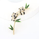 WOUG Bamboo Peace Cute Panda Brooch Bamboo Women's National Style Design Exquisite Suit Corsage Gold