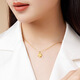Pufei foot gold four-leaf clover pendant gold necklace women's 2024 new light luxury niche gift for girlfriend to wear four-leaf clover pendant 1g