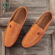 
Woodpecker white bean shoes men's spring and summer lazy shoes versatile new trendy driving men's shoes men's Korean casual soft leather shoes white 9880 39