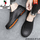 Région occidentale Chaussures de chef de camel Chaussures de pluie antidérapant pour huile antidérapante pour les glissements pour les chaussures de pluie à haut top respirant Black One-Pin Protection de travail en cuir Chaussures simples résistantes 833 Chaussures célibataires [noir] (Sole Patch Moverging Version 39 [Taille standard]