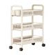 Julihui Dormitory Trolley Storage Rack Dormitory Desk Small Bookshelf Removable Wheeled Snack Multi-layer Slit Storage Cabinet 3-layer White-Luxury Thickened Pulley + Hook