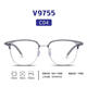 V Brand Micropa Business Pure Titanium Ultra Light Men and Women Fashion Fashion Shape Retro Cadre Lunets Cadre Myopie Cadre V9755 02-Black