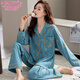
Modal pure cotton pajamas women's new spring and autumn long-sleeved casual simple floral lapel middle-aged mother's home clothes set YM7024 L 100-120Jin [Jin equals 0.5 kg]