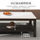 Fanshe coffee table living room simple and modern tempered glass imitation slate marble pattern double layer storage office tea table