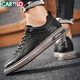 
CARTELO Shoes Men's Shoes Summer 2025 Fashion Casual Shoes Men's British Leather Shoes Men's Soft Sole Shoes Black 42