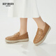 Respiración profunda Breath Breath Women's Zapatos casuales Versátiles de pescadores Versátiles Ax11153 Brown 35