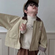Remdine coat spring and autumn boys' fashionable contrasting color windbreaker coat baby simple handsome jacket top khaki coat 90