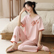 Modal Pajamas Nuevo estilo chino 2025 Summer nuevo Sweet Sweet Short-Sleved Dos piezas Cool Home Clothing Juego MDE-9904 L Recomendado 100-120Jin [Jin iguala 0.5 kg]