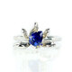 COASZE sapphire droplet G18K ring 1 carat diamond lotus female Maldives blue tail ring 18K gold blue 1.3 carat sapphire (No. 14)