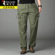 Pantalones de trabajo de pájaros carpinteros (Tucano) para hombres Algodón de algodón puro Summer Nuevo estilo de mediana edad y jóvenes pantalones heterosexuales heterosexuales para hombres al aire libre pantalones para hombres resistentes al desgaste al aire libre J18 piezas individuales de color verde oscuro XL alrededor de 140-160Jin [Jin equivale a 0.5 kg]