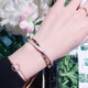 Henglijia British Roman Numeral Cross Bracelet Women's 18K Rose Gold Hand Jewelry Rose Gold (Inner Circumference 17cm)